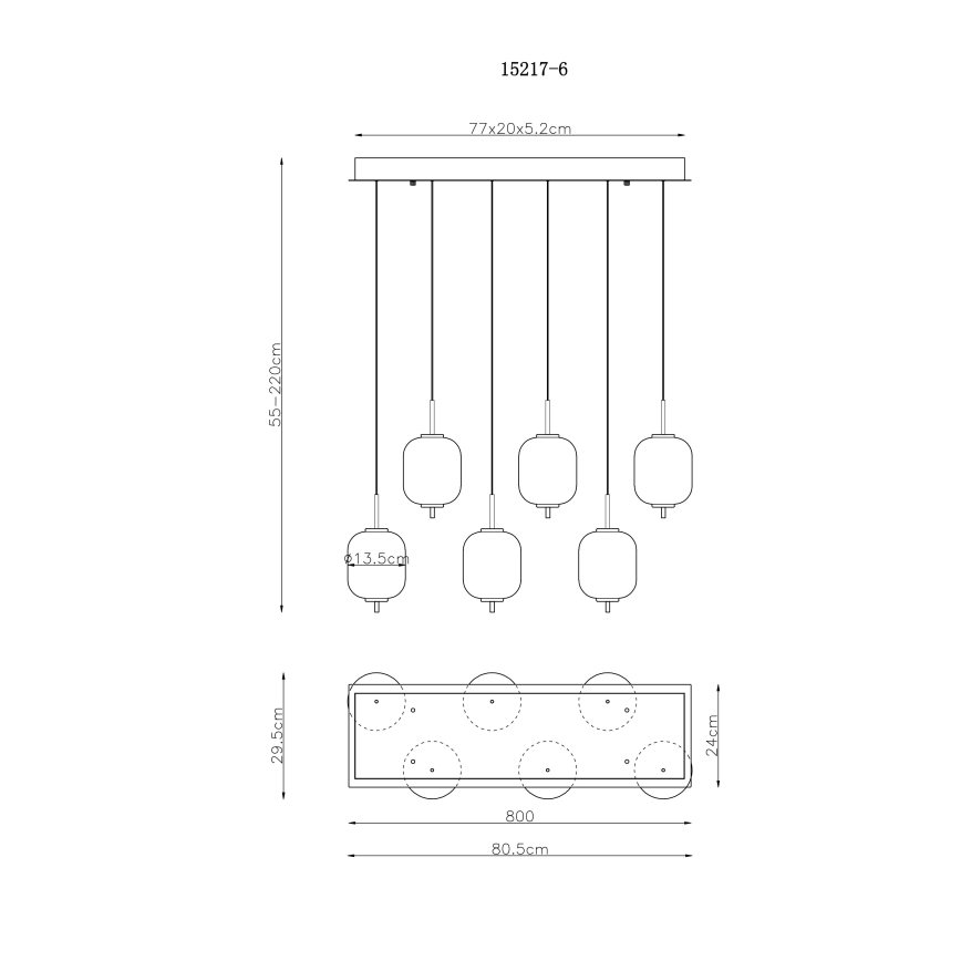Globo - LED Lühter 6xLED/6,7W/230V