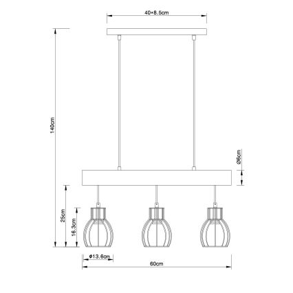 Globo - Lühter 3xE27/60W/230V