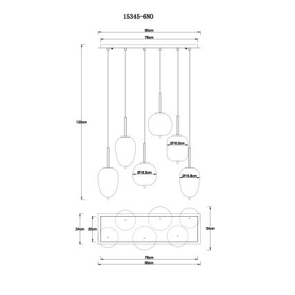 Globo - Lühter 6xE14/40W/230V kroom