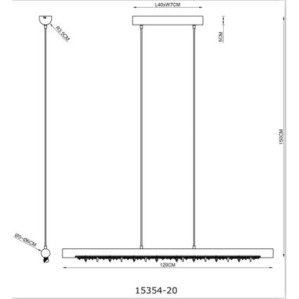 Globo 15354-20 - LED-hämardatav rippvalgusti kaablil FELICITAS LED/25W/230V beež