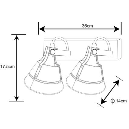 Globo - Kohtvalgusti 2xE27/60W/230V nulg