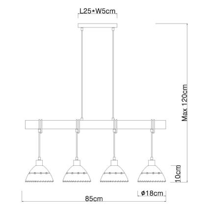 Globo - Lühter 4xE27/60W/230V