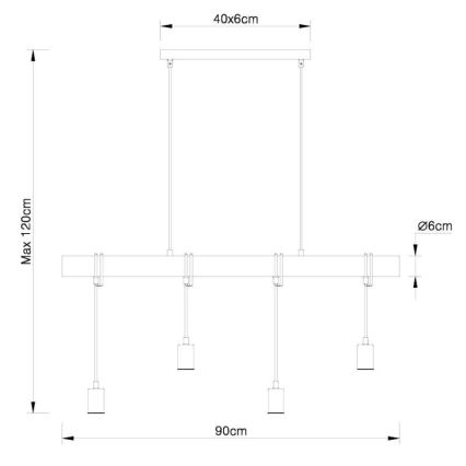 Globo 15459-4H - Lühter LEO 4xE27/60W/230V