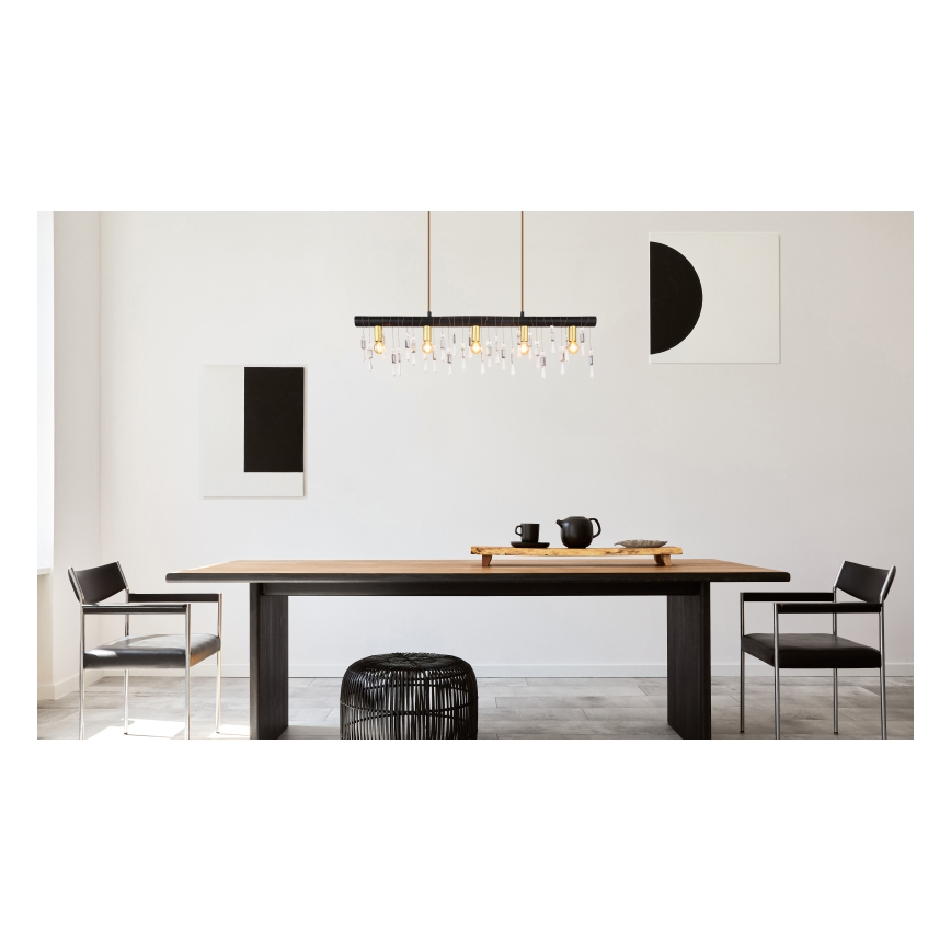 Globo 15532-5HB - Ripplamp kaabliga KIRA 5xE14/40W/230V must