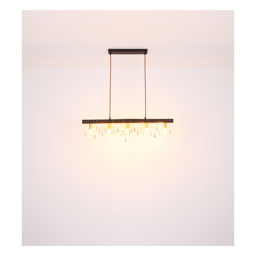 Globo 15532-5HB - Ripplamp kaabliga KIRA 5xE14/40W/230V must
