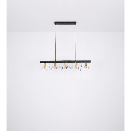 Globo 15532-5HB - Ripplamp kaabliga KIRA 5xE14/40W/230V must