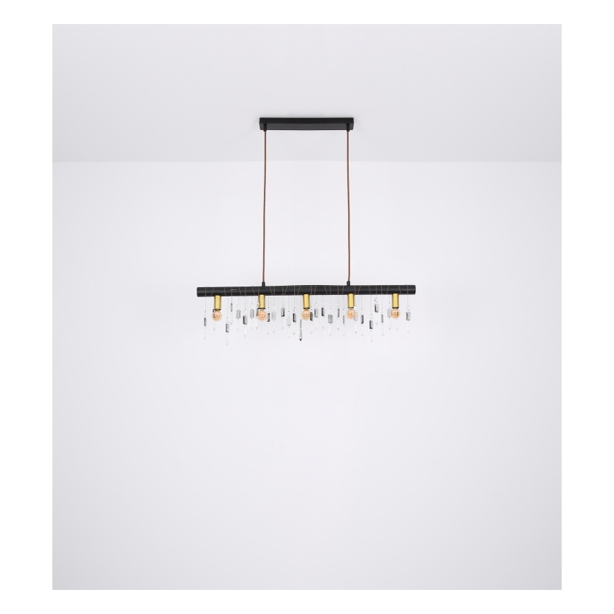 Globo 15532-5HB - Ripplamp kaabliga KIRA 5xE14/40W/230V must