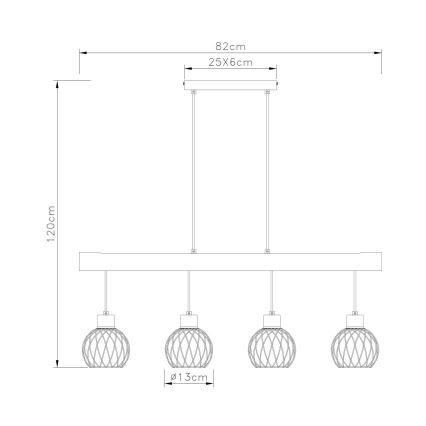 Globo - Lühter 4xE27/15W/230V