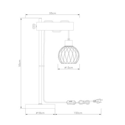 Globo - Laualamp 1xE27/15W/230V