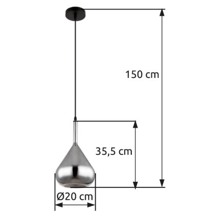 Globo - Lühter 1xE27/60W/230V d. 20 cm must