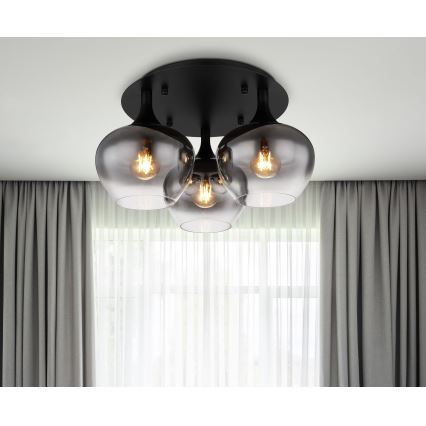 Globo - Pinnale kinnitatav lühter 3xE27/40W/230V d. 45 cm must