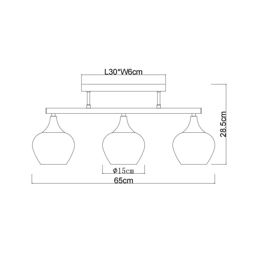 Globo - Pinnale kinnitatav lühter 3xE27/40W/230V must