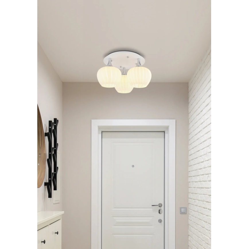 Globo - Pinnale kinnitatav lühter 3xE27/40W/230V valge