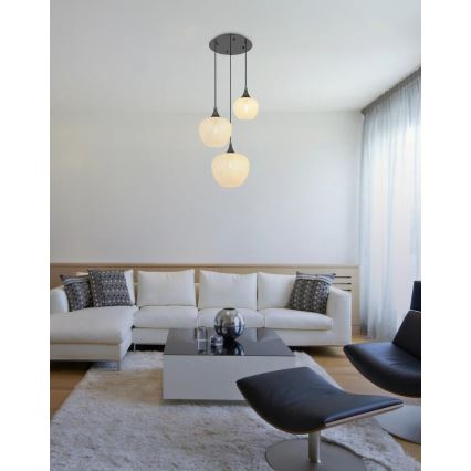 Globo - Lühter 3xE27/40W/230V valge/antratsiit
