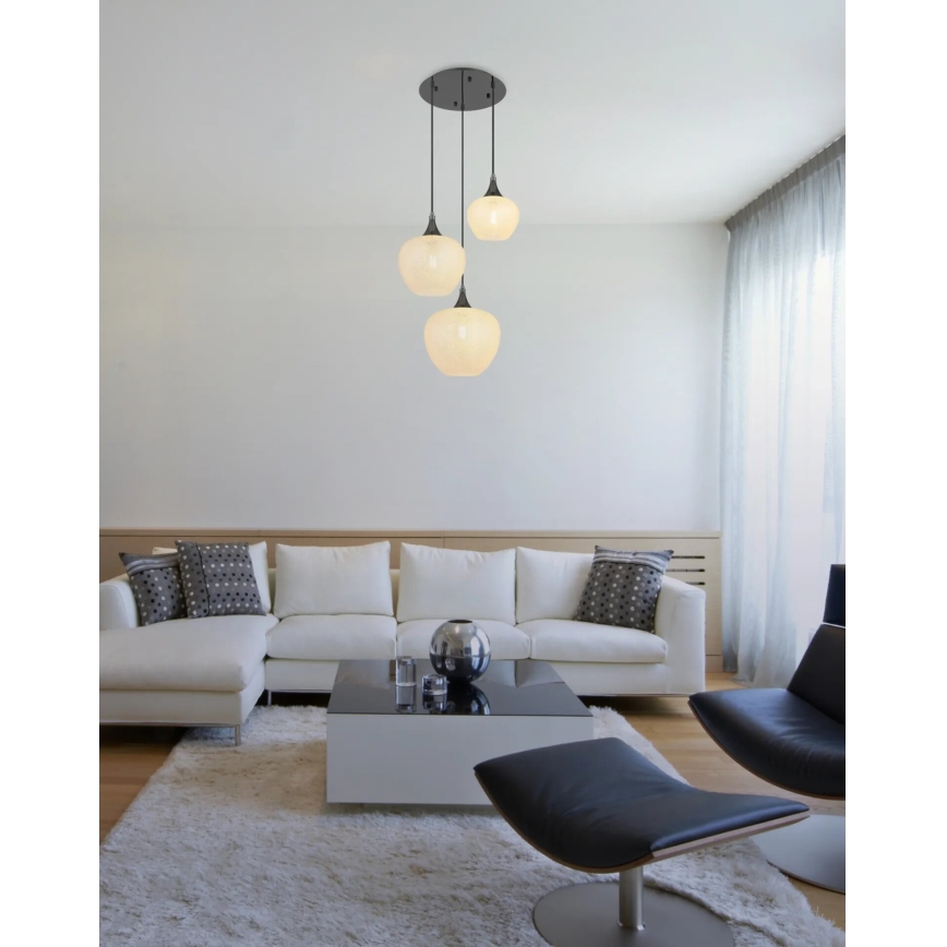 Globo - Lühter 3xE27/40W/230V valge/antratsiit