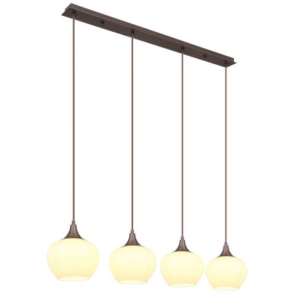 Globo - Lühter 4xE27/40W/230V valge/pruun