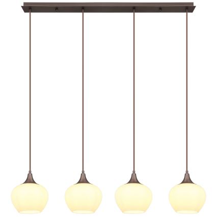 Globo - Lühter 4xE27/40W/230V valge/pruun