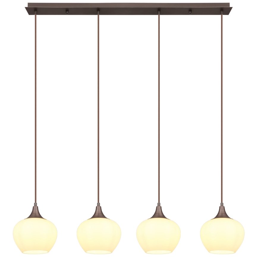 Globo - Lühter 4xE27/40W/230V valge/pruun