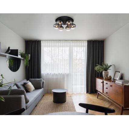 Globo - pinnale paigaldatav lühter 6xE27/40W/230V, Ø 65 cm, must