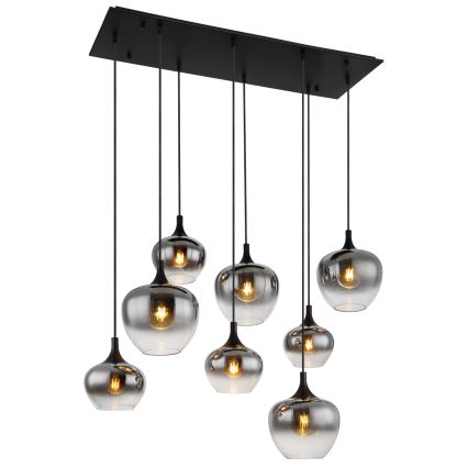 Globo - Rippvalgusti kaabliga 8xE27/40W/230V must
