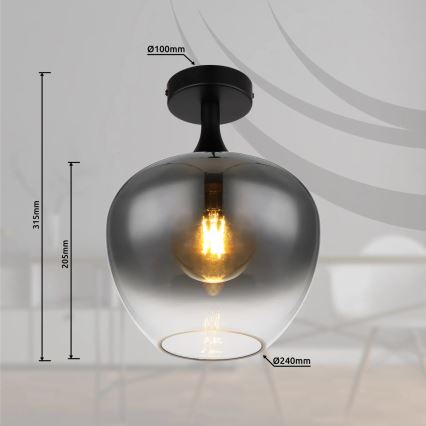 Globo - Laevalgusti 1xE27/40W/230V suitsutatud