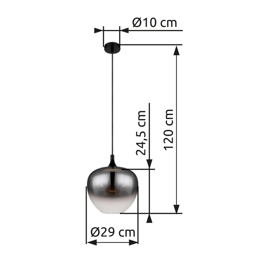 Globo - Lühter 1xE27/60W/230V d. 29 cm must