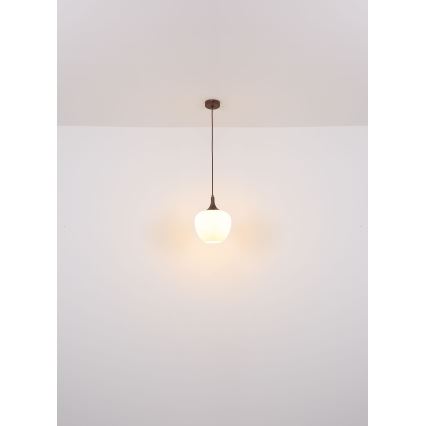Globo - Lühter 1xE27/60W/230V d. 29 cm valge/pruun