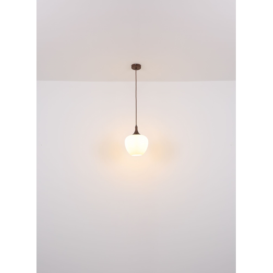 Globo - Lühter 1xE27/60W/230V d. 29 cm valge/pruun