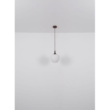 Globo - Lühter 1xE27/60W/230V d. 29 cm valge/pruun