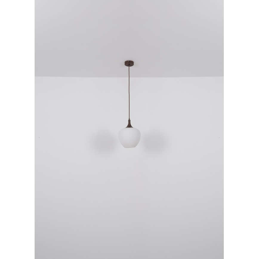 Globo - Lühter 1xE27/60W/230V d. 29 cm valge/pruun
