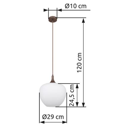 Globo - Lühter 1xE27/60W/230V d. 29 cm valge/pruun
