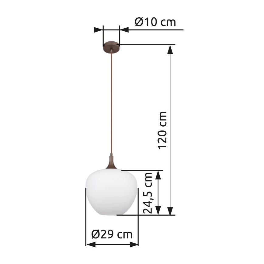 Globo - Lühter 1xE27/60W/230V d. 29 cm valge/pruun