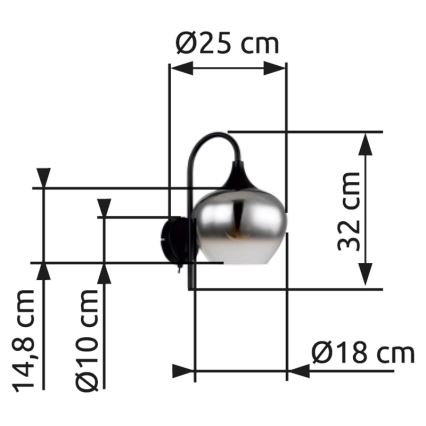 Globo - Seinavalgusti 1xE27/40W/230V must