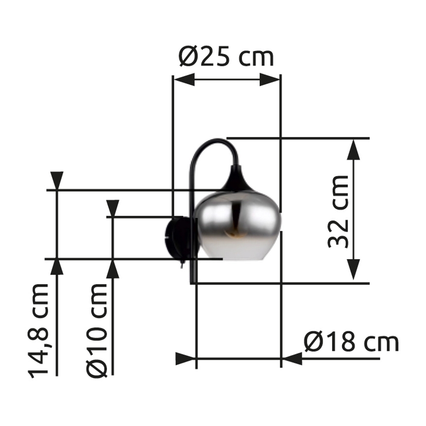 Globo - Seinavalgusti 1xE27/40W/230V must