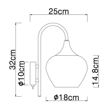 Globo - Seinavalgusti 1xE27/40W/230V vask