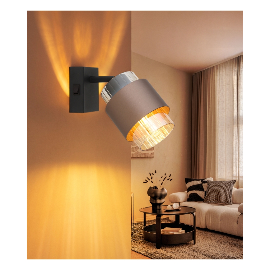 Globo - seinale paigaldatav suunavalgusti 1xE27/40W/230V, must/pronks