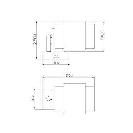 Globo - seinale paigaldatav suunavalgusti 1xE27/40W/230V, must/pronks