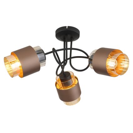 Globo - pinnapealne lühter 3xE27/40W/230V must/pronks