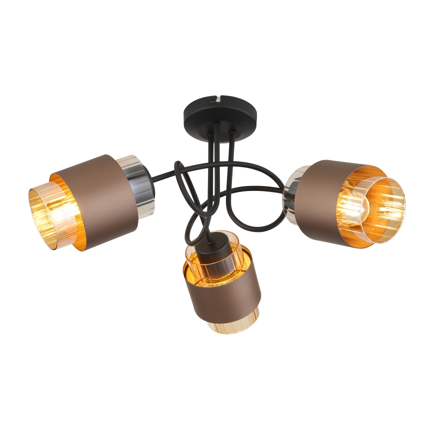 Globo - pinnapealne lühter 3xE27/40W/230V must/pronks