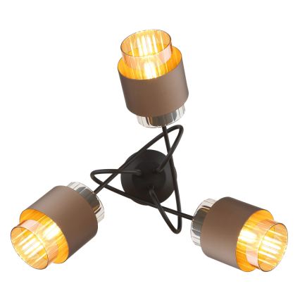Globo - pinnapealne lühter 3xE27/40W/230V must/pronks
