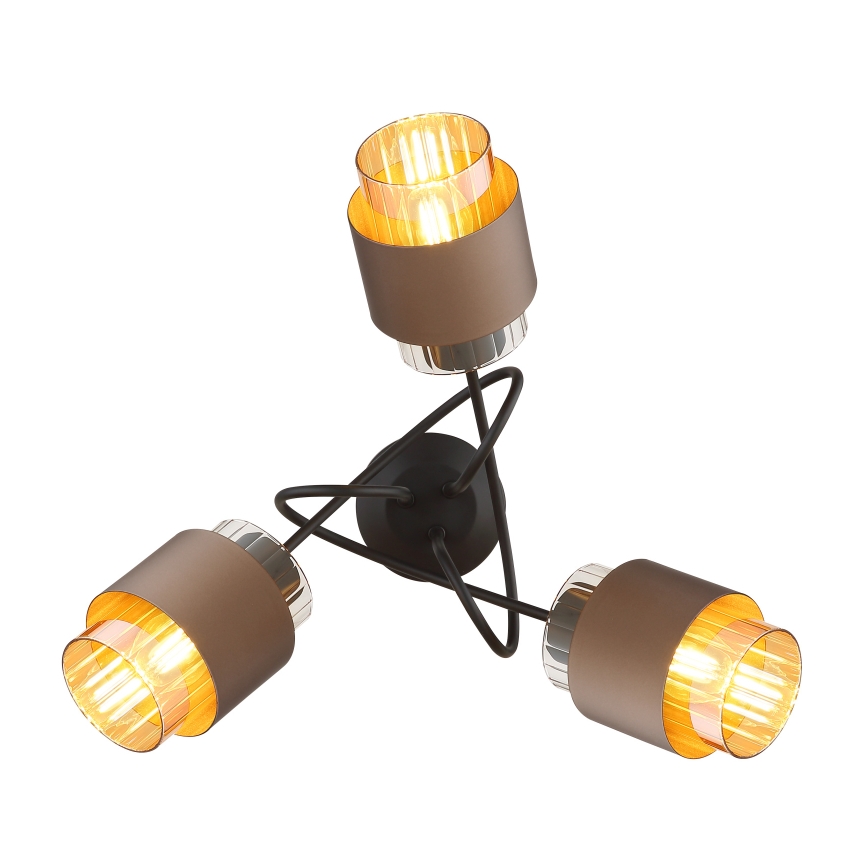 Globo - pinnapealne lühter 3xE27/40W/230V must/pronks