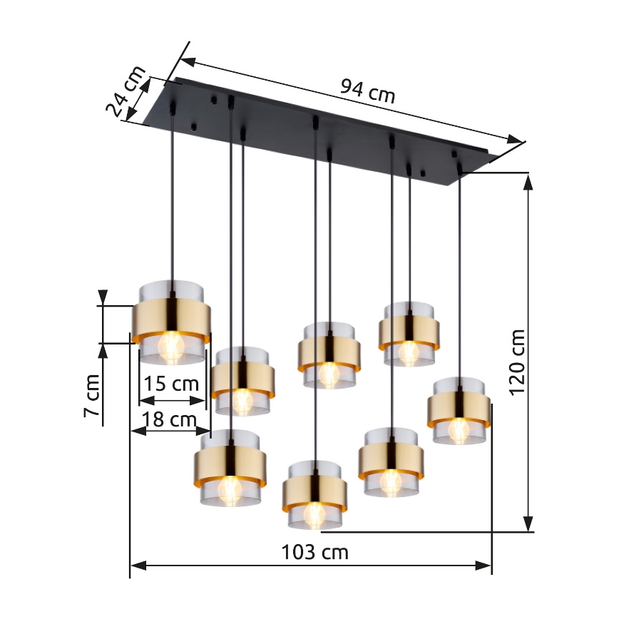 Globo - Lühter 8xE27/60W/230V