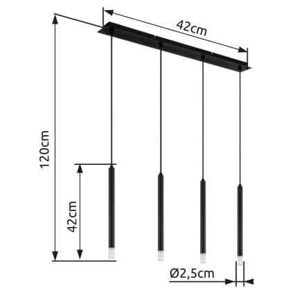 Globo - Lühter 4xG9/4W/230V must
