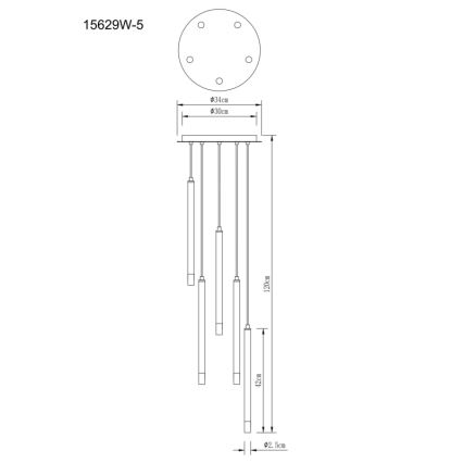 Globo - Lühter 5xG9/4W/230V d. 34 cm
