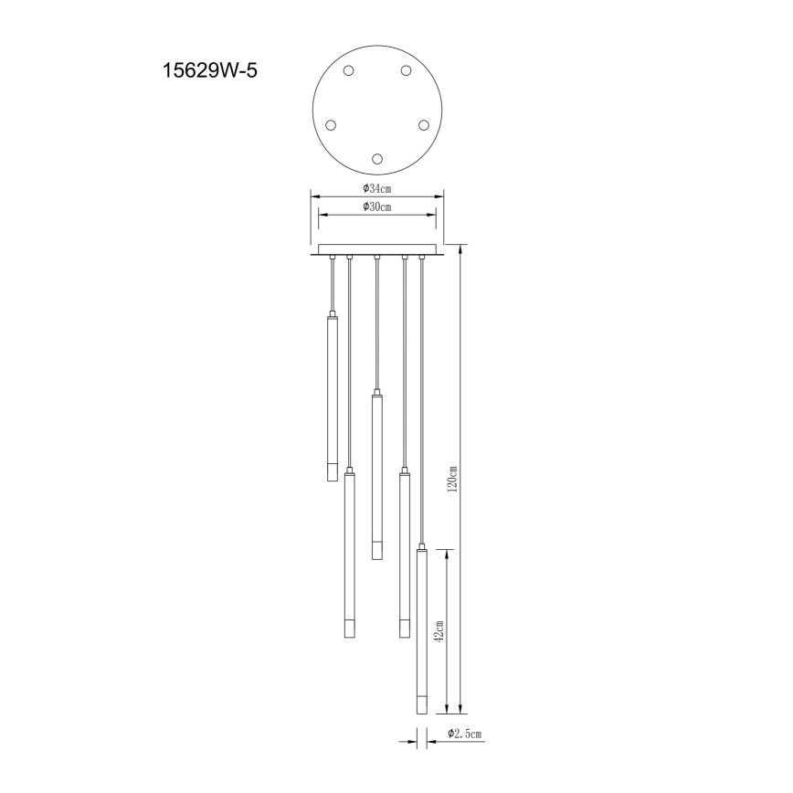 Globo - Lühter 5xG9/4W/230V d. 34 cm