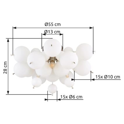 Globo - Pinnale kinnitatav lühter 3xE14/25W/230V d. 55 cm valge