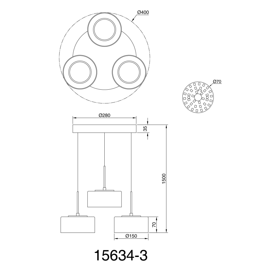 Globo - LED Lühter 3xLED/8W/230V