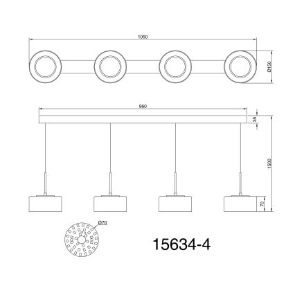Globo - LED Lühter 4xLED/8W/230V