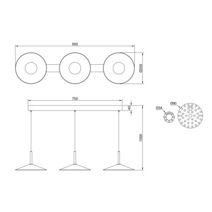 Globo - LED pendel kaablil LED/24W/230V 4000K must