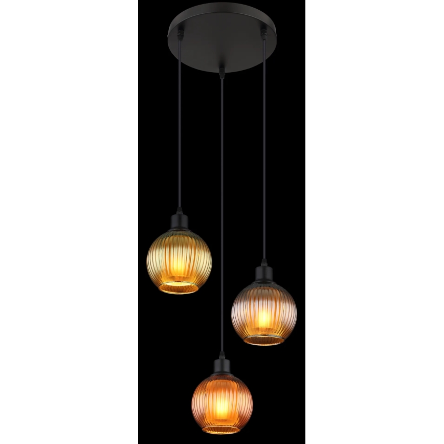 Globo - Lühter 3xE27/25W/230V d. 36 cm vask/roheline/sinine